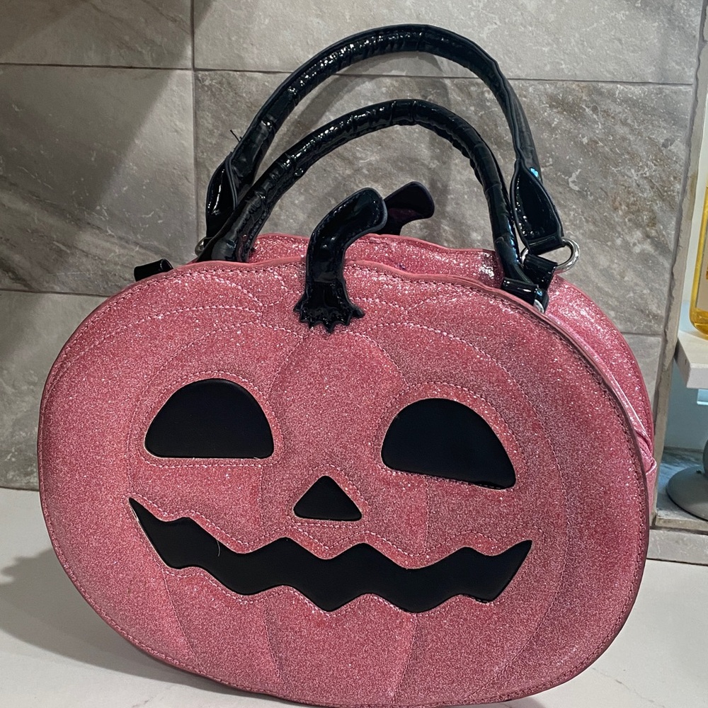 Pink Glitter Pumpkin Handbag By Too Fast  Halloween-Themed